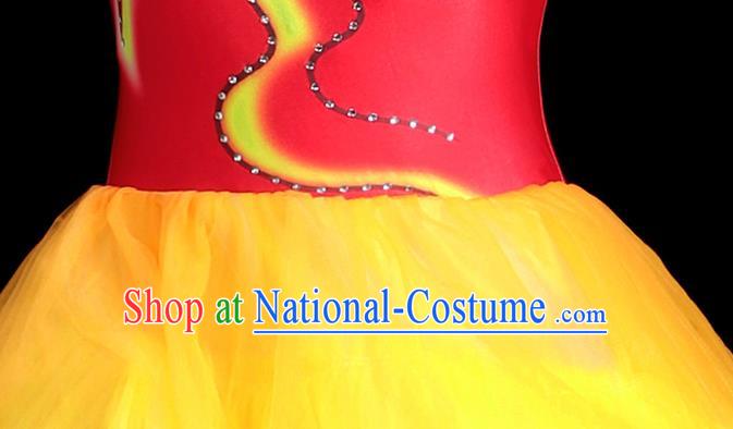 China Group Stage Show Rainbow Short Dress National Game Opening Dance Costume Modern Dance Clothing