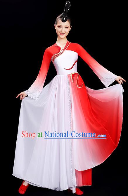 Chinese Yangko Dance Red Outfit Folk Dance Clothing Women Dancing Competition Fashion Fan Dance Show Costume