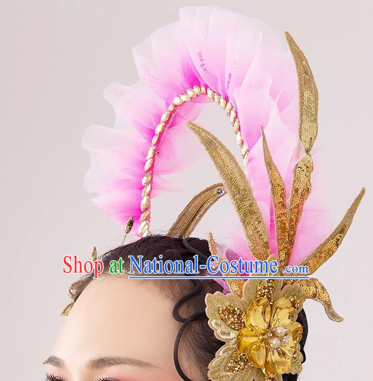 China Dancing Competition Pink Dress  Spring Festival Gala Opening Dance Costume Lotus Dance Clothing