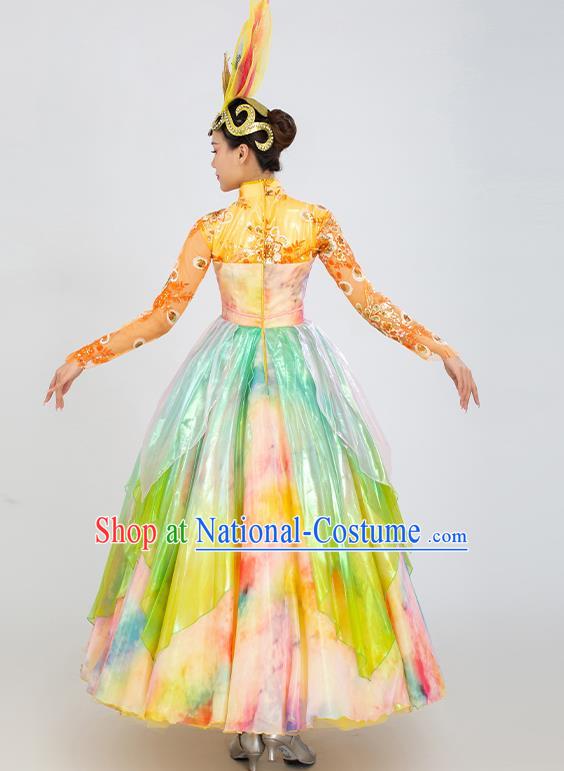 China Women Group Show Opening Dance Costume Spring Festival Gala Dance Clothing Dancing Competition Dress