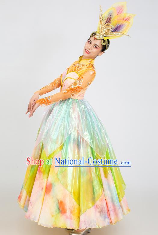 China Women Group Show Opening Dance Costume Spring Festival Gala Dance Clothing Dancing Competition Dress