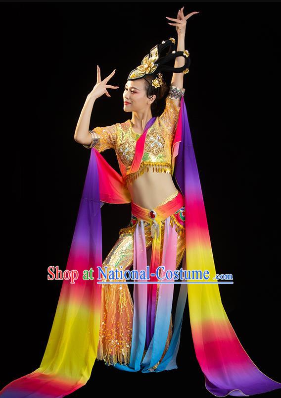 China Classical Dance Clothing Dunhuang Flying Apsaras Dress Women Group Show Costume