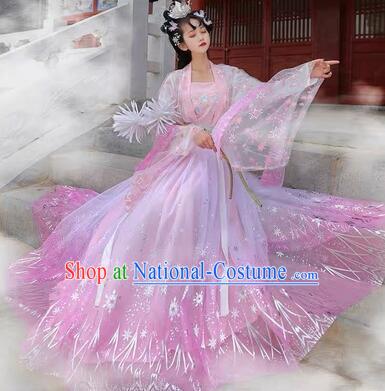 China Ancient Court Princess Clothing Traditional Pink Hanfu Dresses Tang Dynasty Empress Costumes