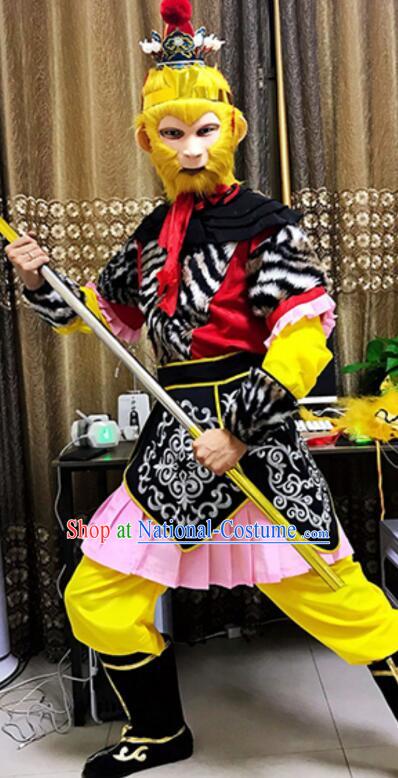 China Beijing Opera Monkey King Costumes Journey to the West Sun Wukong Outfit Havoc in Heaven Clothing