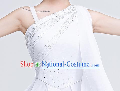 China Woman Solo Dance Clothing Dance Competition Costume Ballet Dance Fashion Modern Dance White Dress