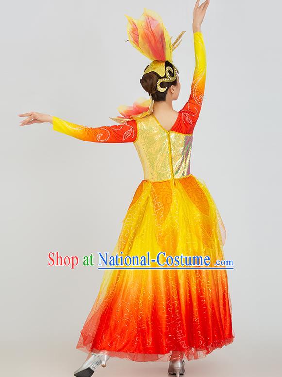 Top Women Group Dance Clothing Opening Dance Costume Chorus Performance Dance Fashion Modern Dance Red Dress