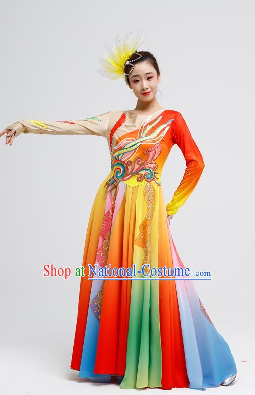 China Modern Dance Dress Oriental Group Dance Costume Women Stage Show Clothing Chorus Fashion