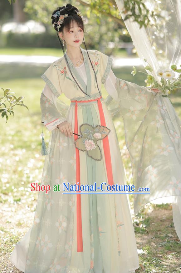 China Ancient Goddess Garment Costumes Hanfu Ruqun Clothing Jin Dynasty Princess Dresses