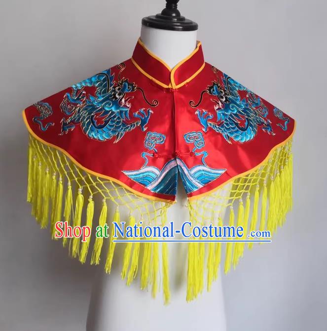 China Fiesta Parade Master Embroidered Costume Folk Dance God Clothing Immortal Red Cappa