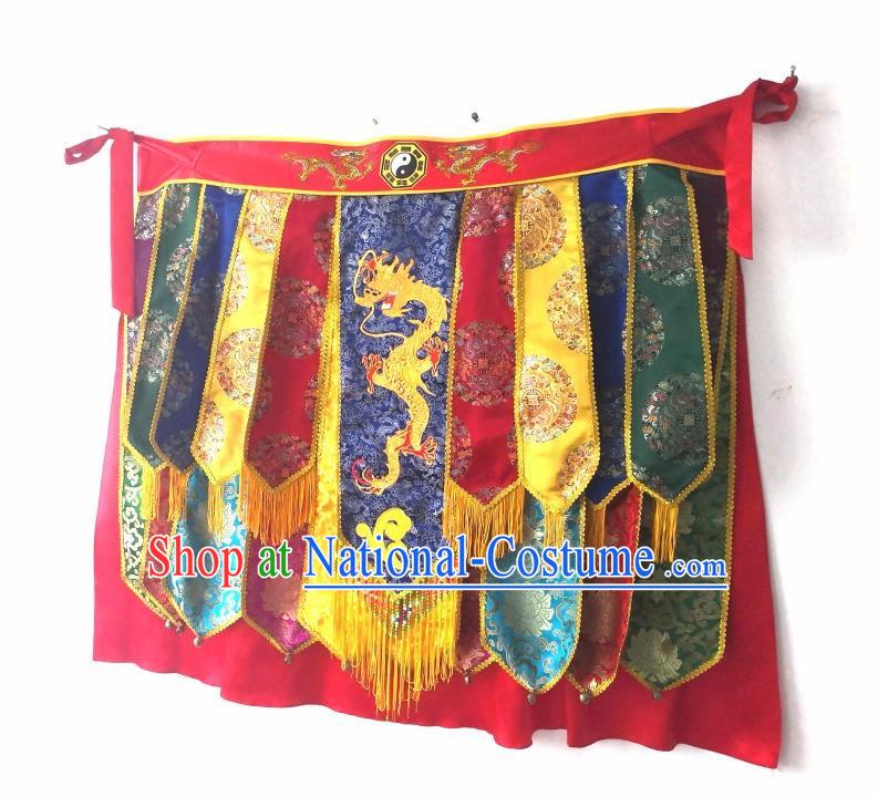 China Fiesta Parade Master Embroidered Costume Folk Dance God Clothing Nuo Opera Immortal Combat Skirt