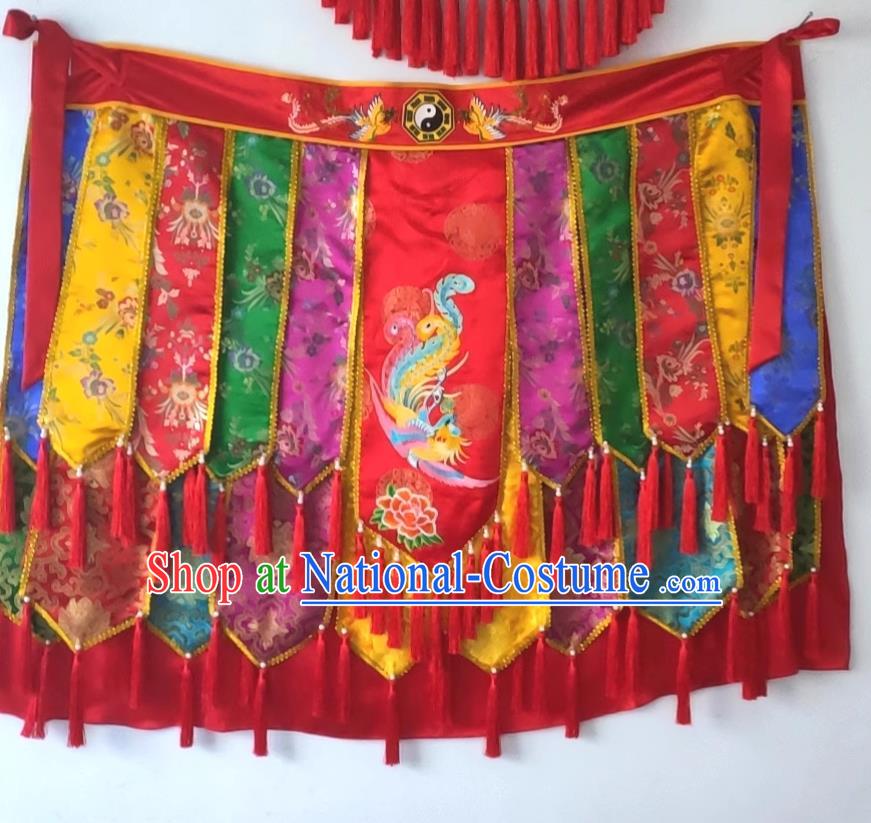 China Fiesta Parade God Embroidered Costumes Folk Dance Immortal Clothing Nuo Opera Combat Red Outfit