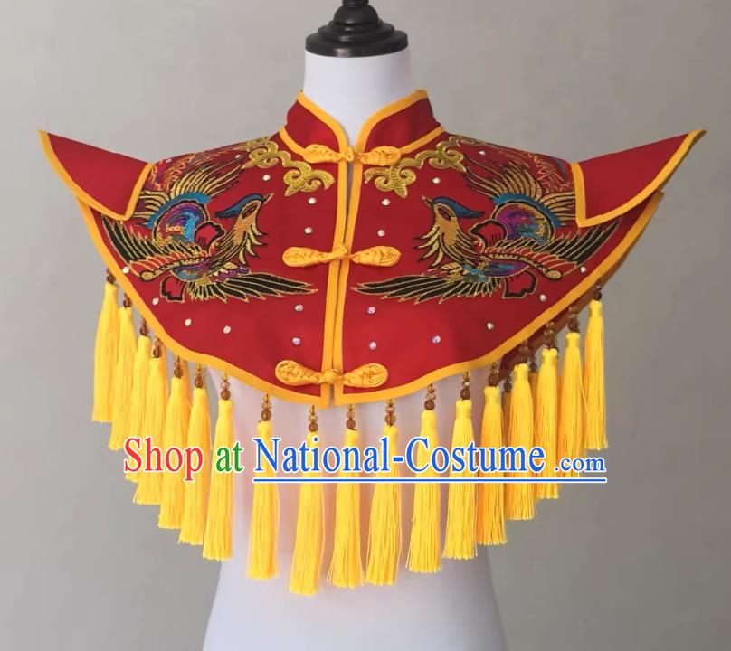 China Nuo Opera Immortal Embroidered Cappa Witchcraft Parade God Yunjian Folk Dance Master Red Tippet Clothing