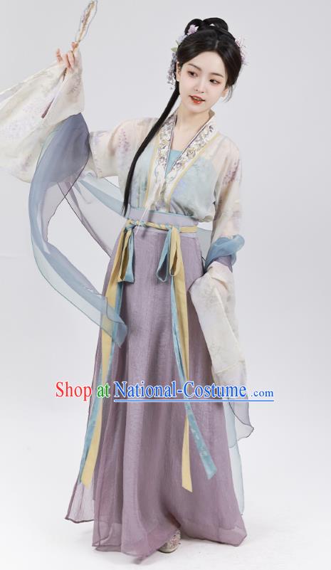 China Ancient Goddess Garment Costumes Traditional Hanfu Dresses Jin Dynasty Court Princess Clothing