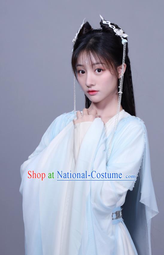 TV Series Dragon Girl Clothing Immortal Samsara Zhao Lan Blue Dress China Ancient Fairy Princess Costumes