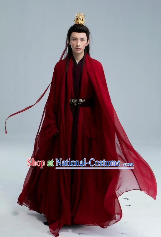 China Ancient Swordsman Red Costumes TV Series Lord Clothing Immortal Samsara Ying Yuan Garments