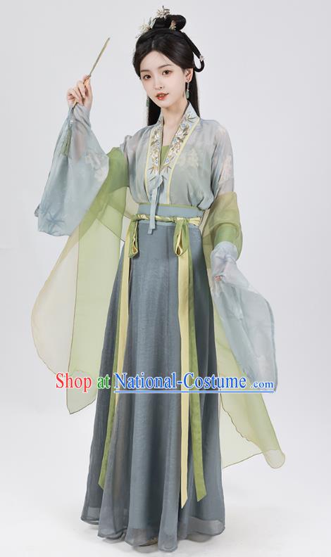 China Traditional Hanfu Dresses Ancient Royal Princess Clothing Jin Dynasty Noble Lady Costumes Complete Set