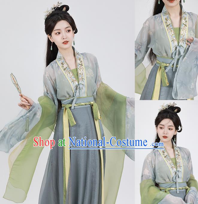 China Traditional Hanfu Dresses Ancient Royal Princess Clothing Jin Dynasty Noble Lady Costumes Complete Set