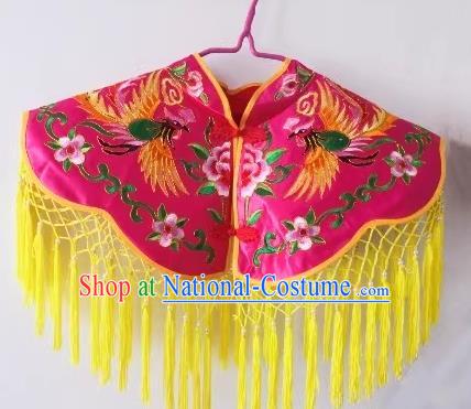 Chinese Sacrifice God Dancing Clothing Witchcraft Performance Pink Cappa Folk Dance Embroidered Tippet