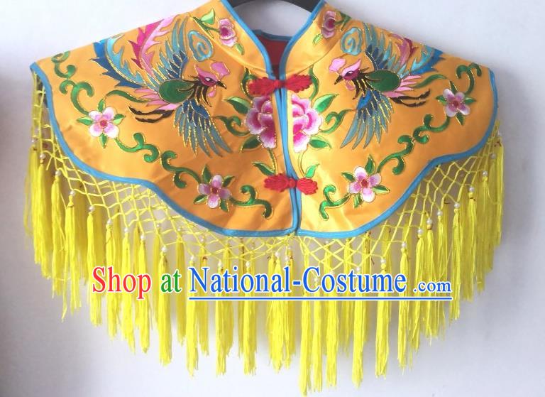 Chinese Witchcraft Performance Yellow Cappa Folk Dance Embroidered Tippet Sacrifice God Dancing Clothing