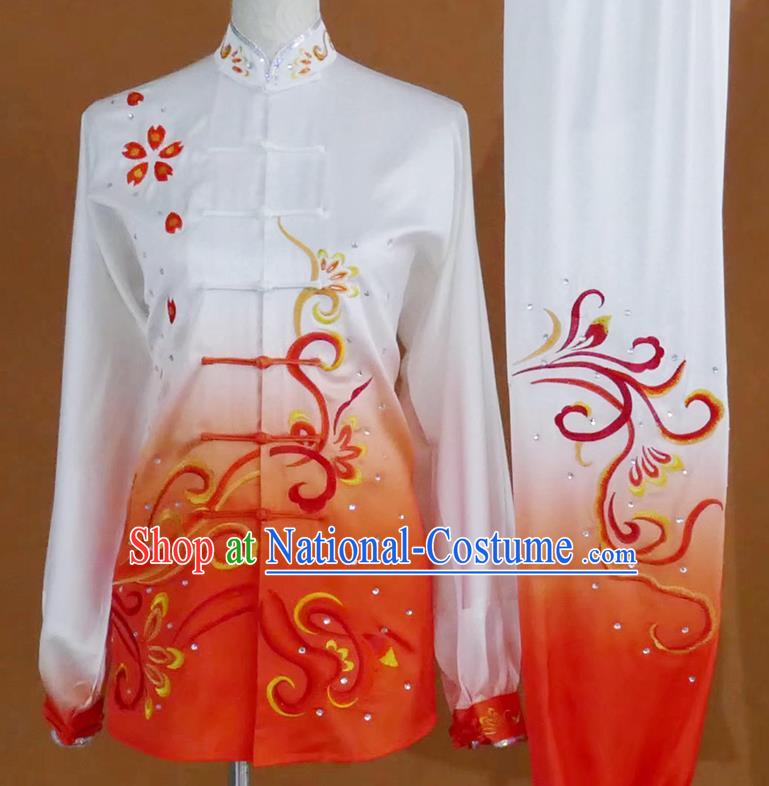 China Kung Fu Competition Uniform Martial Arts Performance Costume Tai Chi Taiji Tournament Embroidered Clothing