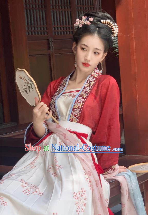 Chinese Ancient Female Embroidered Clothing Women Hanfu Dress Song Dynasty Princess Costume Set