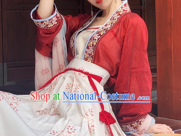 Chinese Ancient Female Embroidered Clothing Women Hanfu Dress Song Dynasty Princess Costume Set