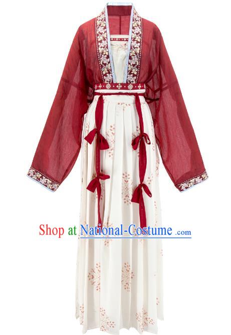 Chinese Ancient Female Embroidered Clothing Women Hanfu Dress Song Dynasty Princess Costume Set