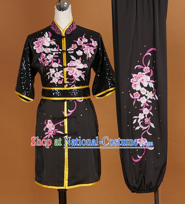 Chinese Martial Arts Clothing Chang Quan Training Uniform Wushu Competition Clothes Female Kung Fu Black Suit