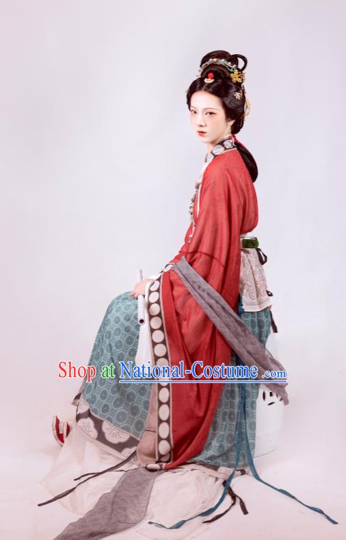 Chinese Traditional Court Hanfu Ancient Empress Garment Costumes Song Dynasty Noble Woman Dresses