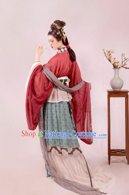 Chinese Traditional Court Hanfu Ancient Empress Garment Costumes Song Dynasty Noble Woman Dresses