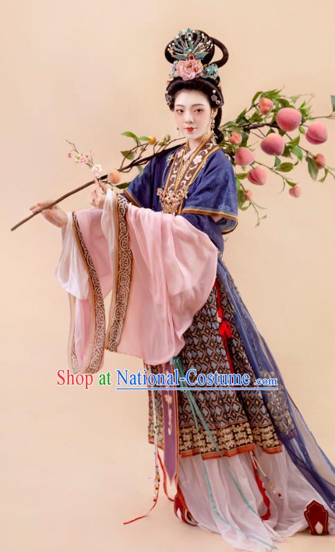 Chinese Ancient Goddess Garment Costumes Song Dynasty Royal Empress Dresses Traditional Court Woman Hanfu Fashion