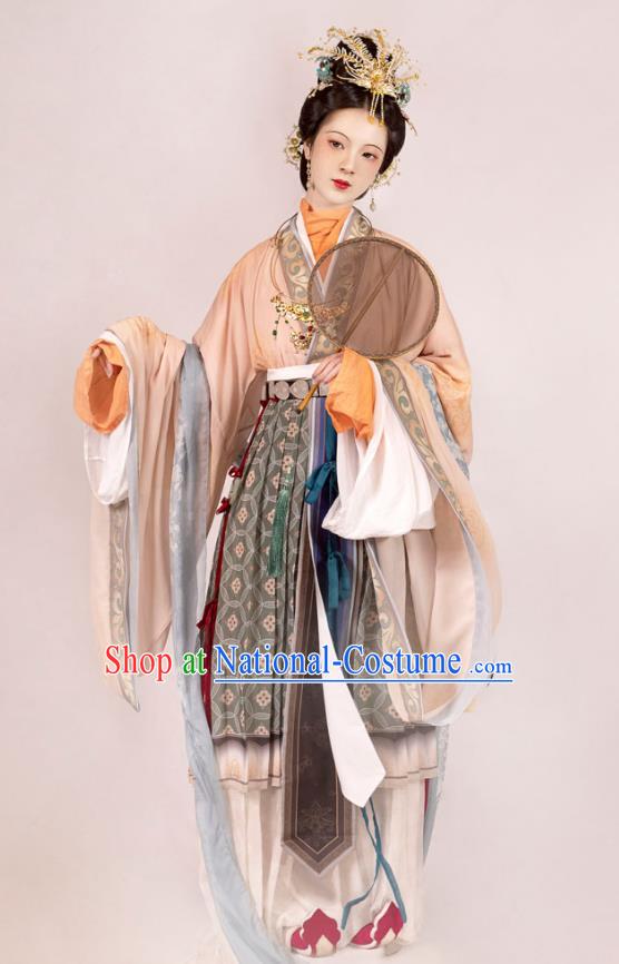 Chinese Song Dynasty Empress Dresses Traditional Hanfu Ancient Court Woman Garment Costumes Complete Set