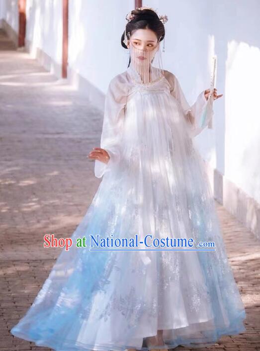 Chinese Tang Dynasty Princess Dresses Traditional Hanfu Fashion Ancient Fairy Garment Costumes