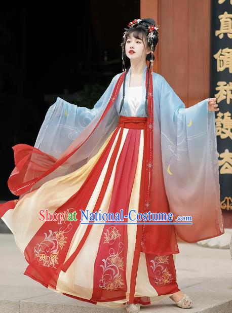 China Traditional Hanfu Dresses Ancient Princess Clothing Song Dynasty Woman Garment Costumes Complete Set