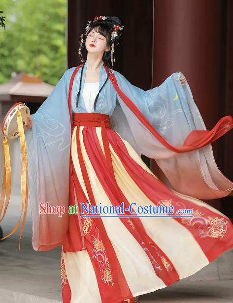 China Traditional Hanfu Dresses Ancient Princess Clothing Song Dynasty Woman Garment Costumes Complete Set