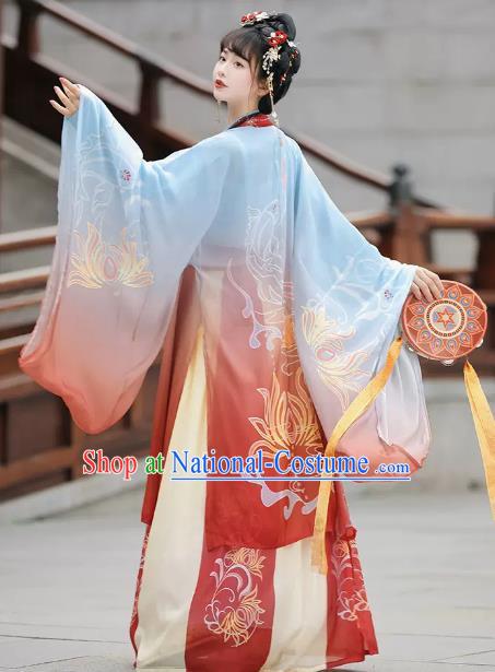 China Traditional Hanfu Dresses Ancient Princess Clothing Song Dynasty Woman Garment Costumes Complete Set