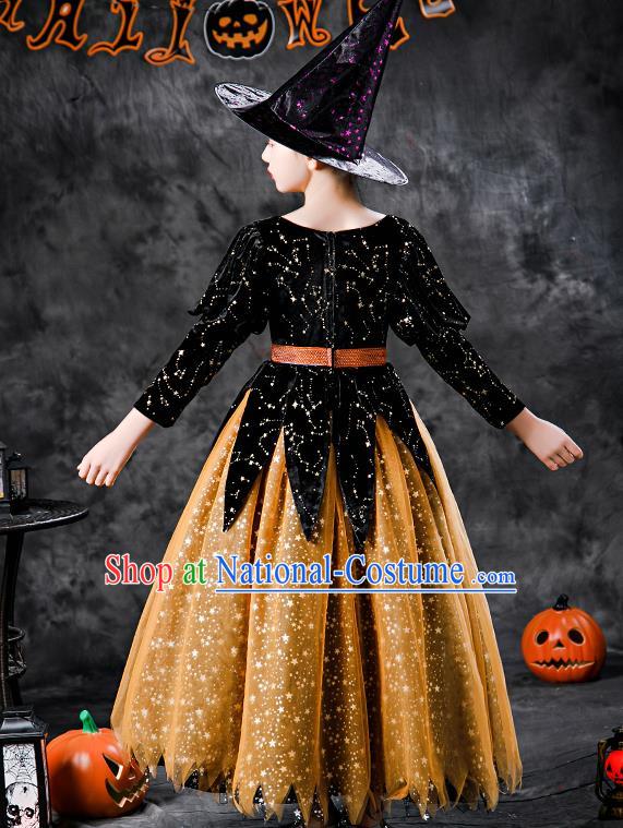 Halloween Girl Stage Show Costume Cosplay Witch Fashion Kid Performance Dress Children Day Clothing