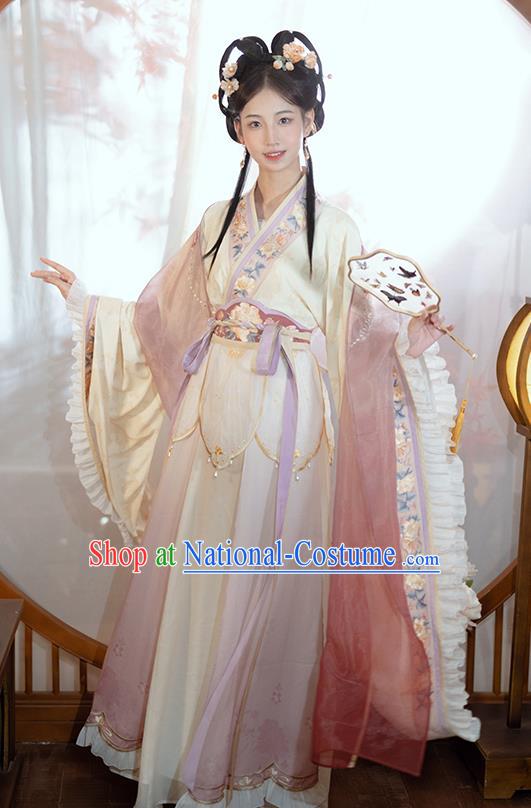 Chinese Northern and Southern Dynasties Woman Embroidered Costumes Female Hanfu Dresses Ancient Royal Princess Clothing Set