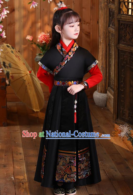 Children Day Hanfu Clothing Girl Stage Performance Costume Chinese Folk Dance Fashion Swordsman Outfit