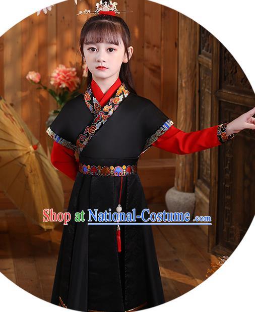 Children Day Hanfu Clothing Girl Stage Performance Costume Chinese Folk Dance Fashion Swordsman Outfit