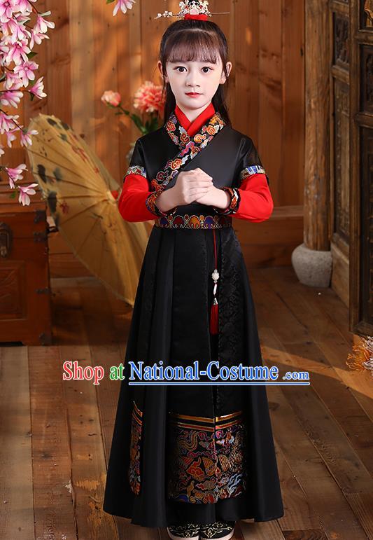 Children Day Hanfu Clothing Girl Stage Performance Costume Chinese Folk Dance Fashion Swordsman Outfit