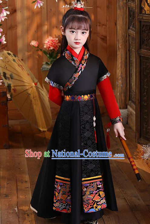 Children Day Hanfu Clothing Girl Stage Performance Costume Chinese Folk Dance Fashion Swordsman Outfit