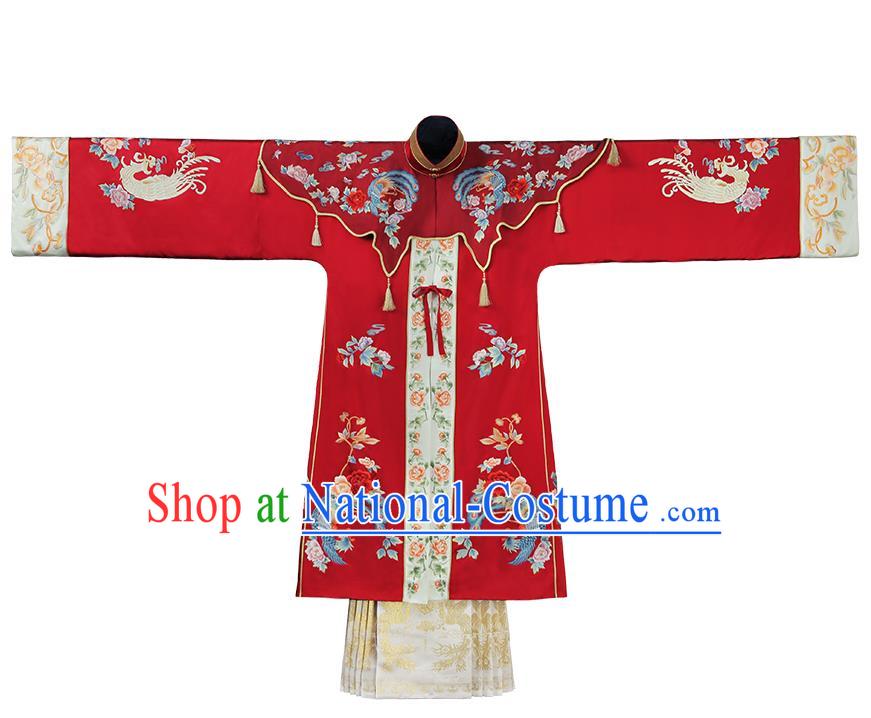 China Ming Dynasty Empress Embroidered Costumes Traditional Hanfu Woman Wedding Dresses Ancient Bride Clothing