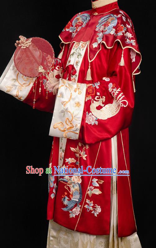 China Ming Dynasty Empress Embroidered Costumes Traditional Hanfu Woman Wedding Dresses Ancient Bride Clothing