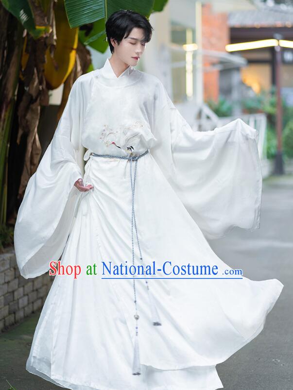 China Ming Dynasty Scholar Clothing Ancient Swordsman Costumes Complete Set