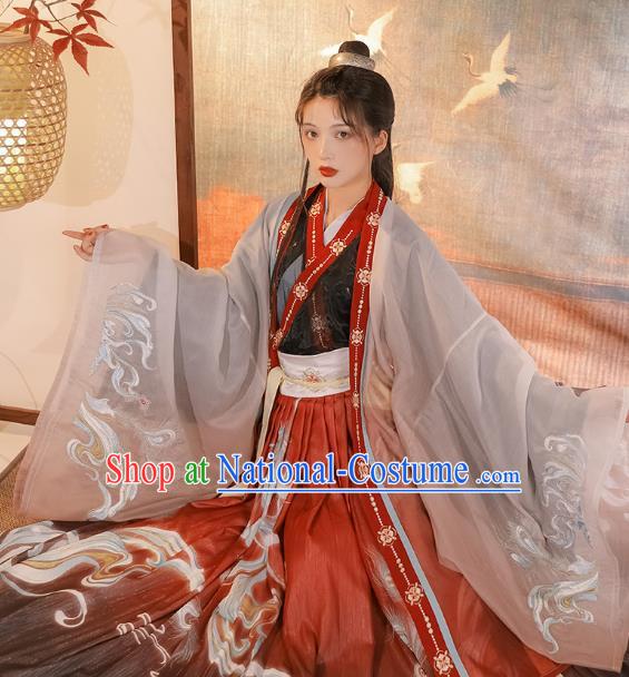 Ancient Jin Dynasty Male Clothing China Traditional Hanfu Runqun Swordsman Costumes