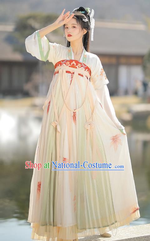 Ancient China Young Lady Dresses Tang Dynasty Woman Clothing Traditional Hanfu Costumes