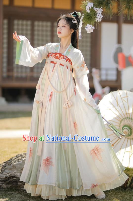 Ancient China Young Lady Dresses Tang Dynasty Woman Clothing Traditional Hanfu Costumes