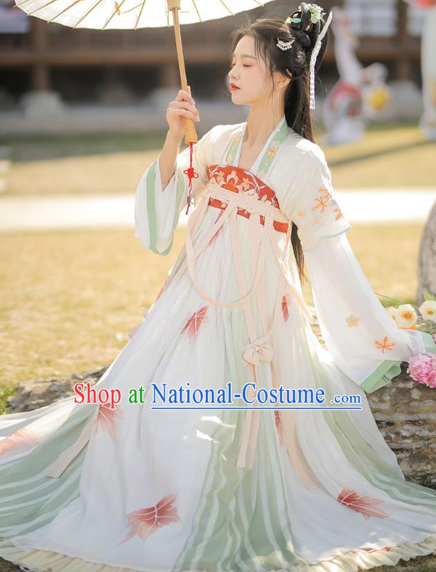 Ancient China Young Lady Dresses Tang Dynasty Woman Clothing Traditional Hanfu Costumes