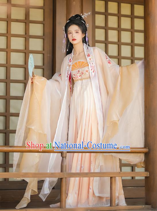 China Traditional Hanfu Costumes Ancient Princess Dresses Tang Dynasty Court Woman Clothing